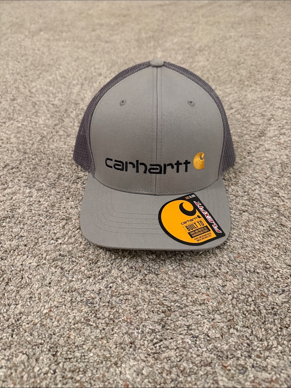 Carhartt Rugged Flex Fitted Canvas Mesh-Back Graphic Cap Asphalt XL/XXL 105353